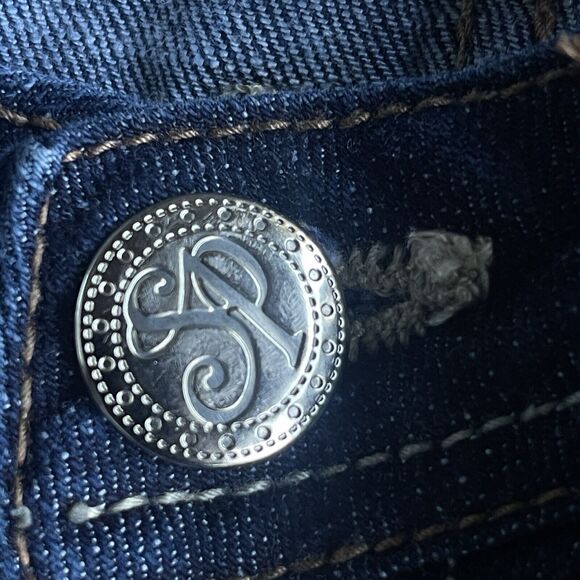 Southpole Juniors Jean Size 5 Dark Wash Low Rise Contrast Stitching Y2K S-Pocket - Picture 4 of 13